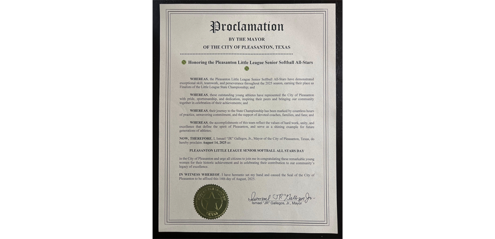 City of Pleasanton honors Senior Softball